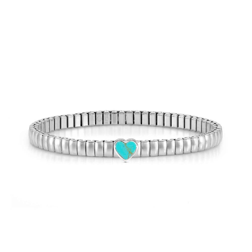 Nomination Bracciale Extension in Acciaio con Cuore colorato