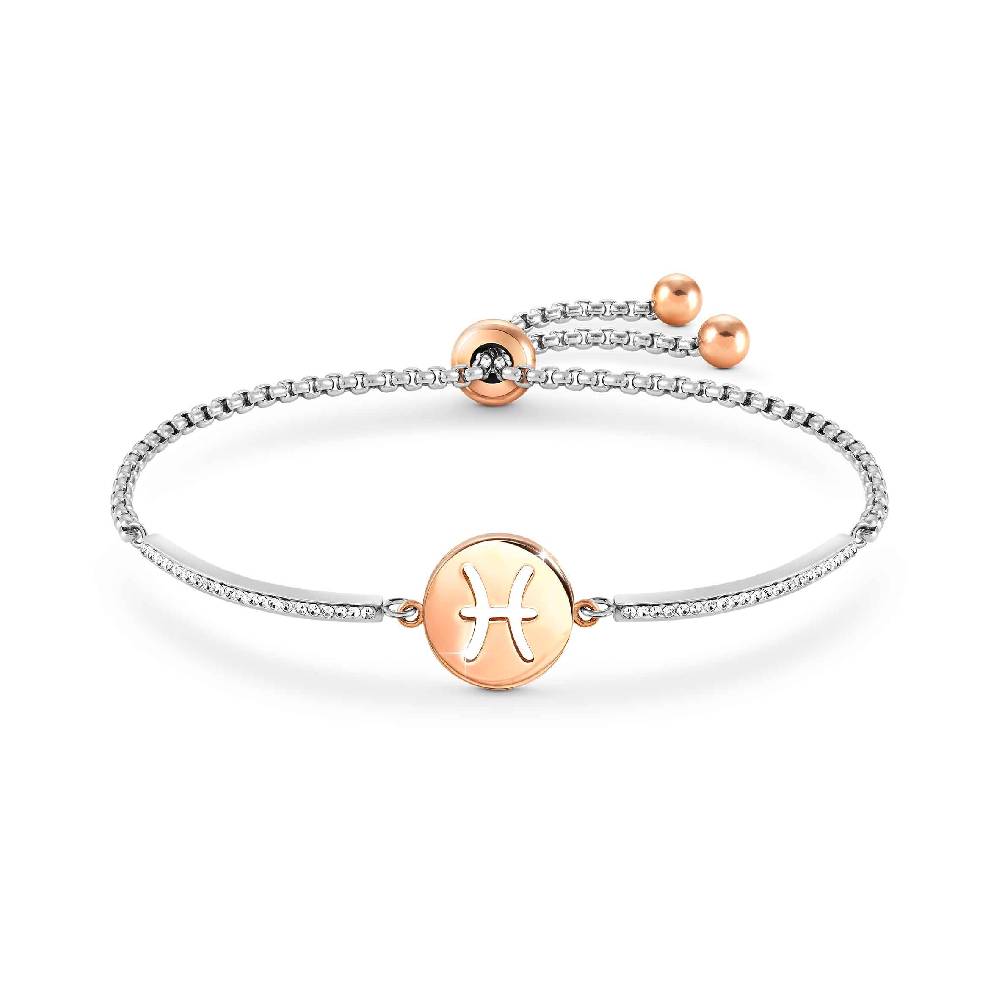 Nomination Bracciale Milleluci Zodiaco Pesci in PVD rosa e Cristalli