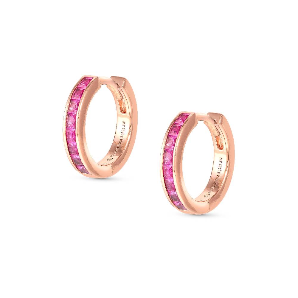 Nomination Orecchini Carismatica in Oro rosa e Zirconi fucsia
