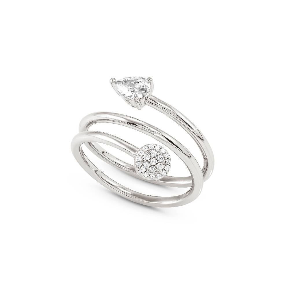 Nomination Anello Lucentissima Tondo e Cubic Zirconia a Goccia