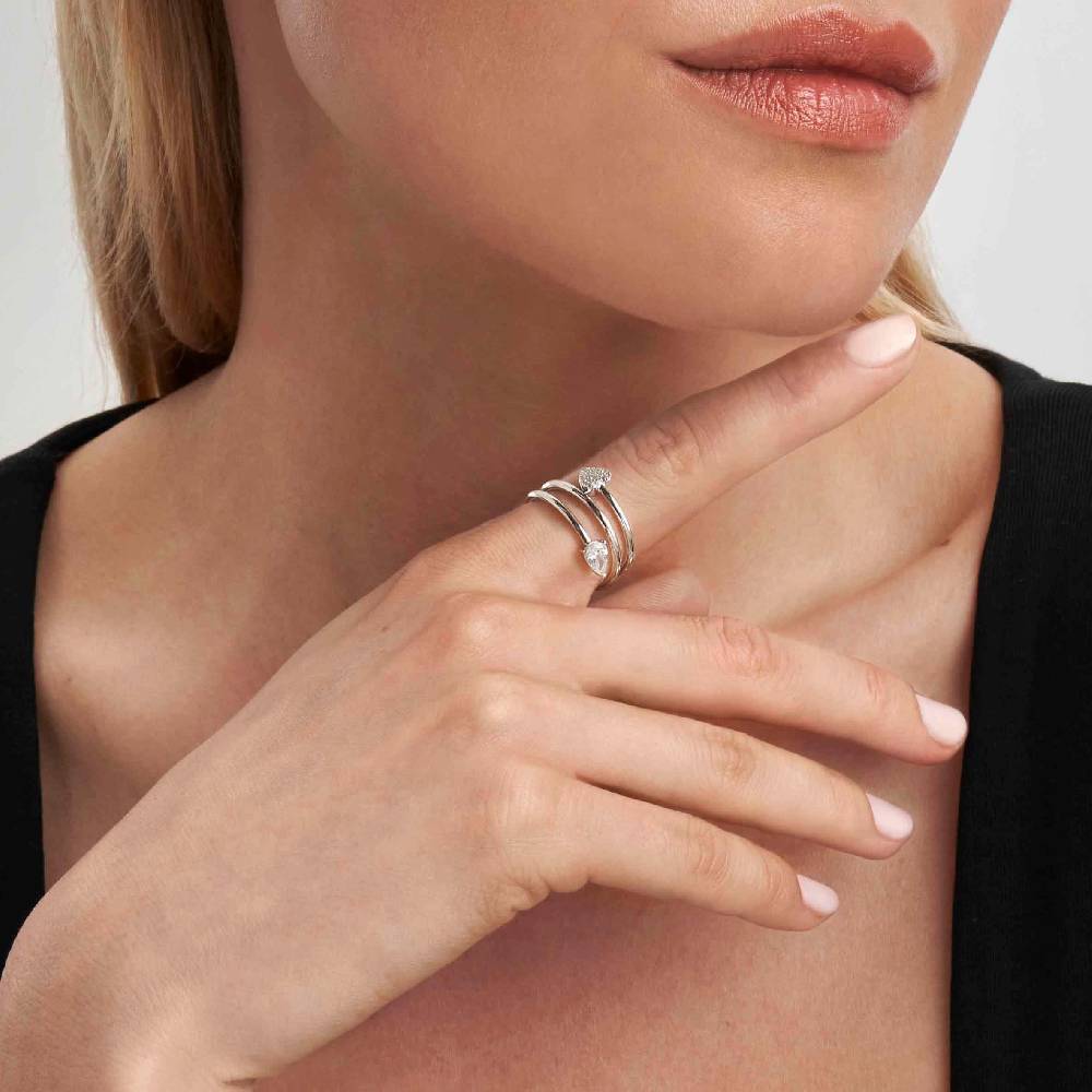 Nomination Anello Lucentissima Cuore e Cubic Zirconia a Goccia Vendita Calda