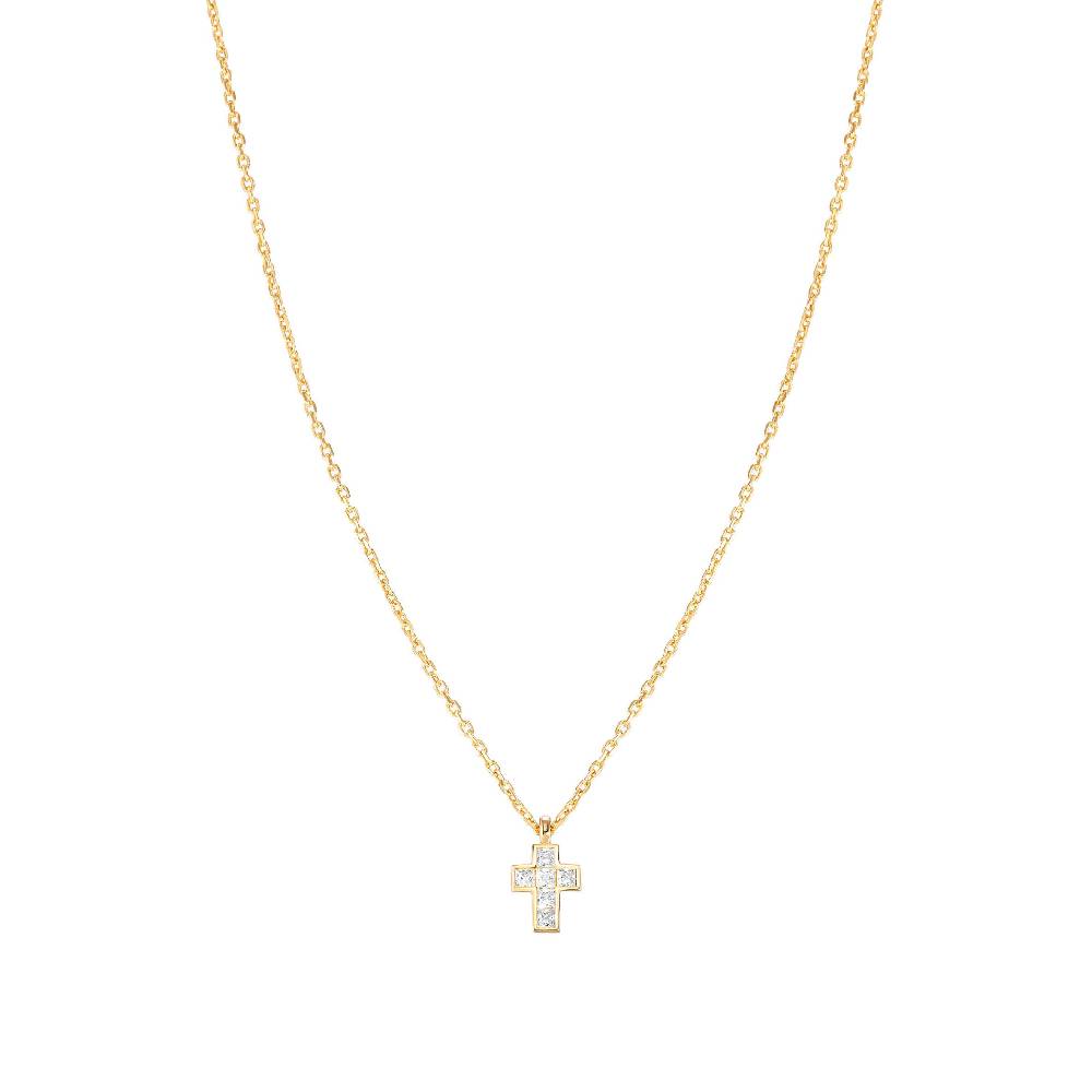 Nomination Collana Carismatica Croce piccola in Oro giallo e pietre bianche Negozio
