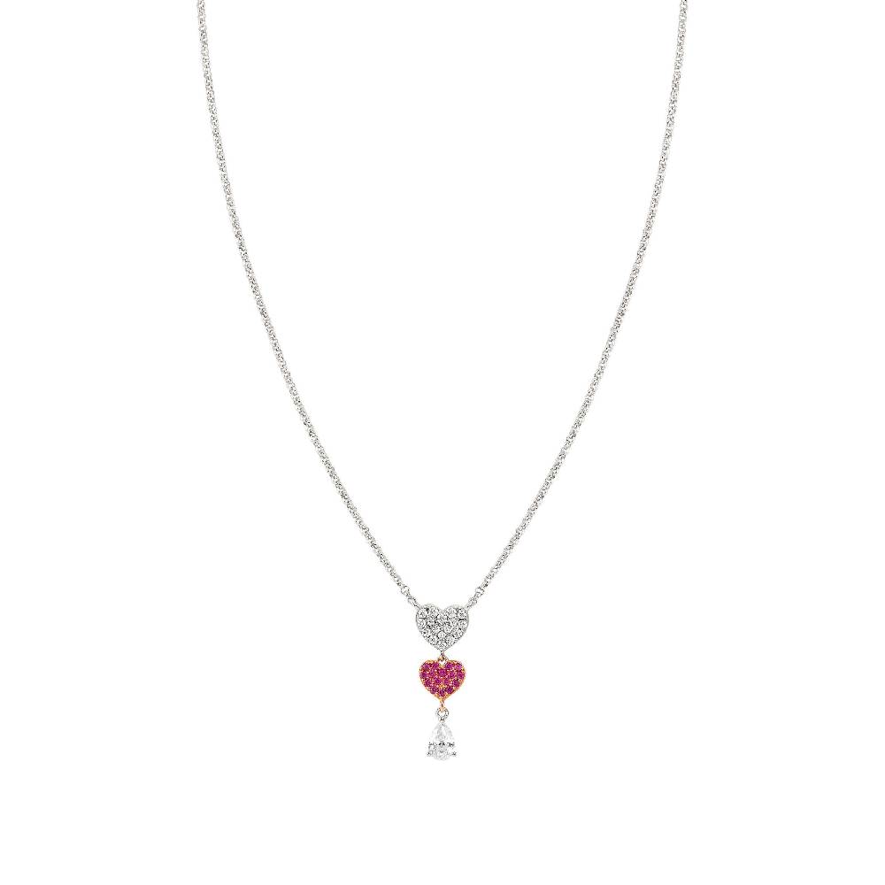 Nomination Collana Lucentissima Cuori e Cubic Zirconia a goccia Moda