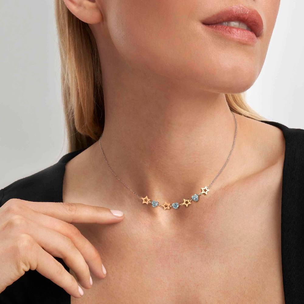 Nomination Collana Principessina pietre celesti e stelle Nuovo