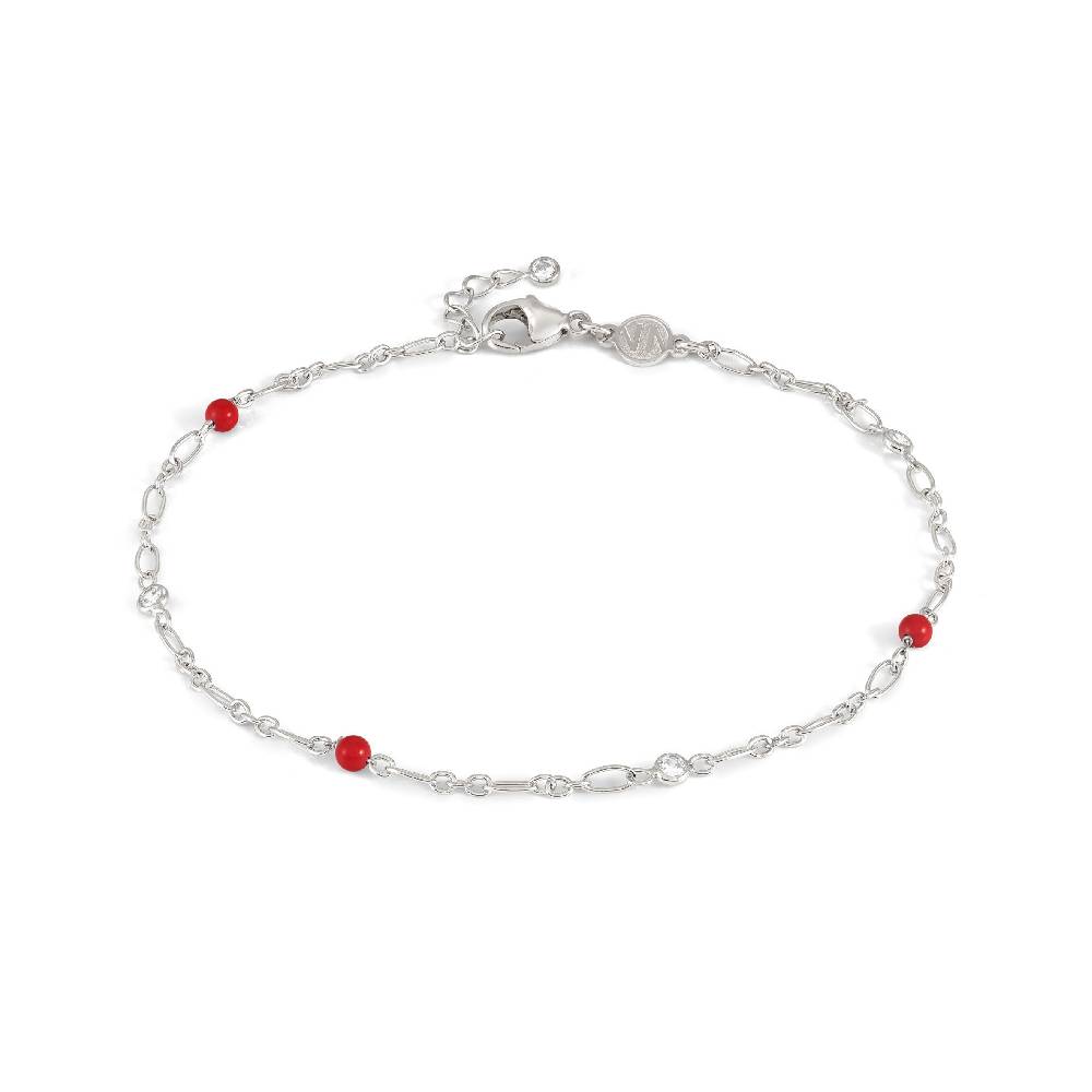 Nomination Cavigliera Anklets in Argento e Pietre Corallo