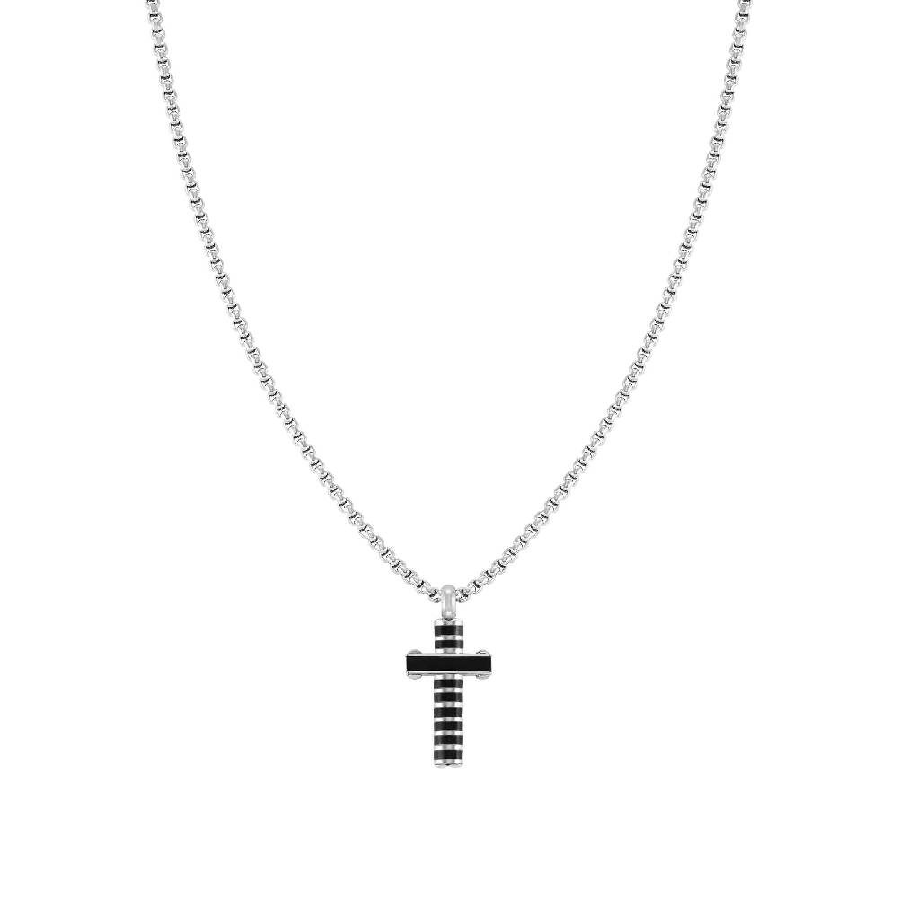 Nomination Collana Strong Diamond croce nera Italy