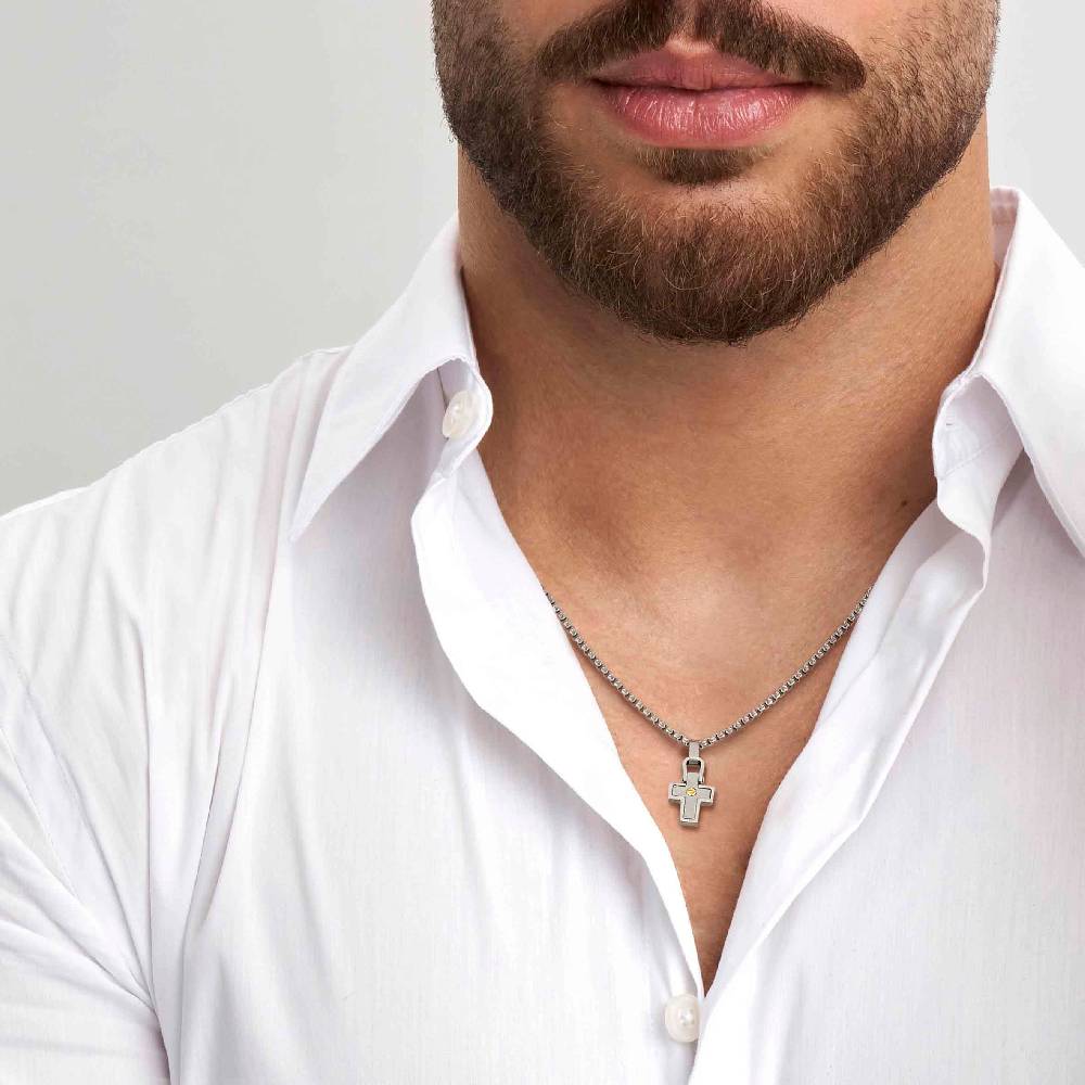 Nomination Collana ManVision con pendente croce e vite In Linea