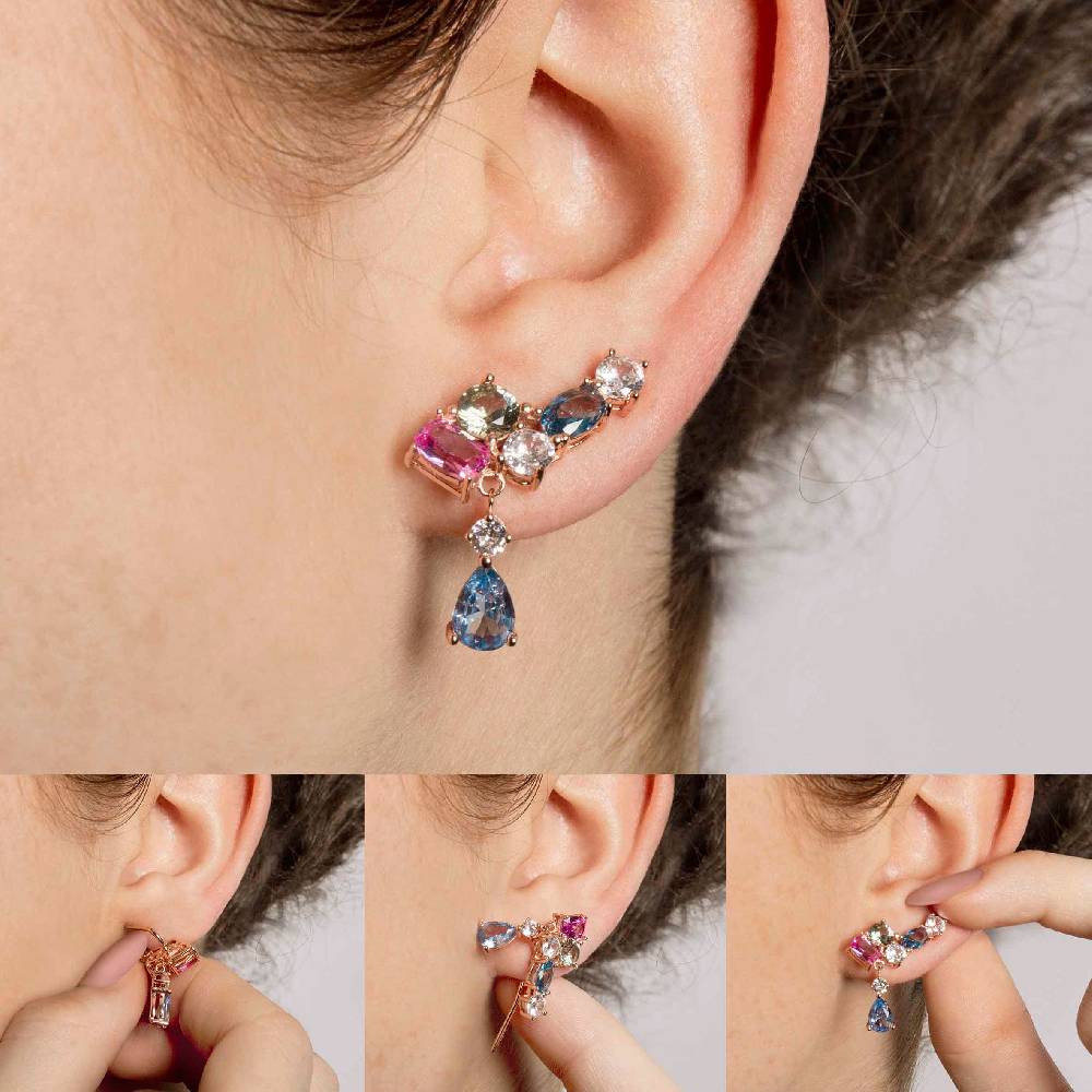 Nomination Orecchini Climber Colour Wave con Zircone Pendente Prezzo Ridotto