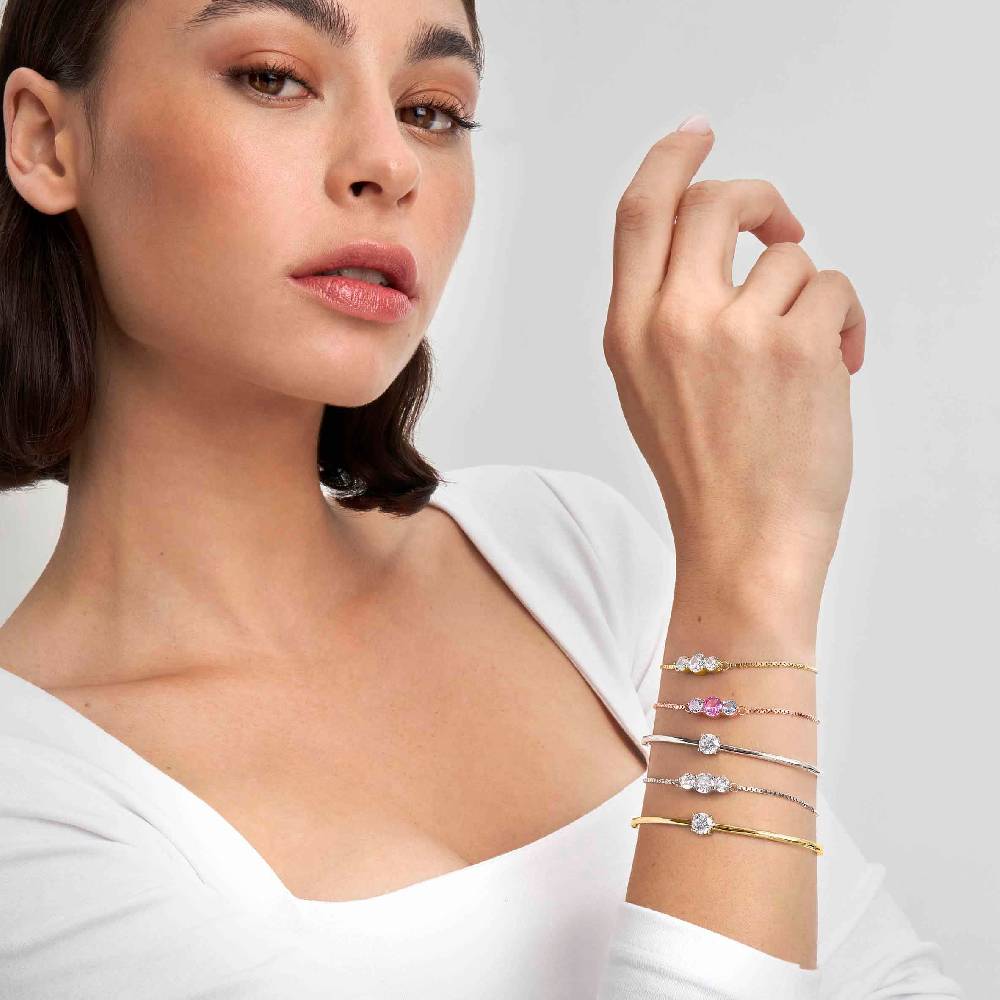 Nomination Bracciale Colour Wave con 3 pietre bianche Hotsell