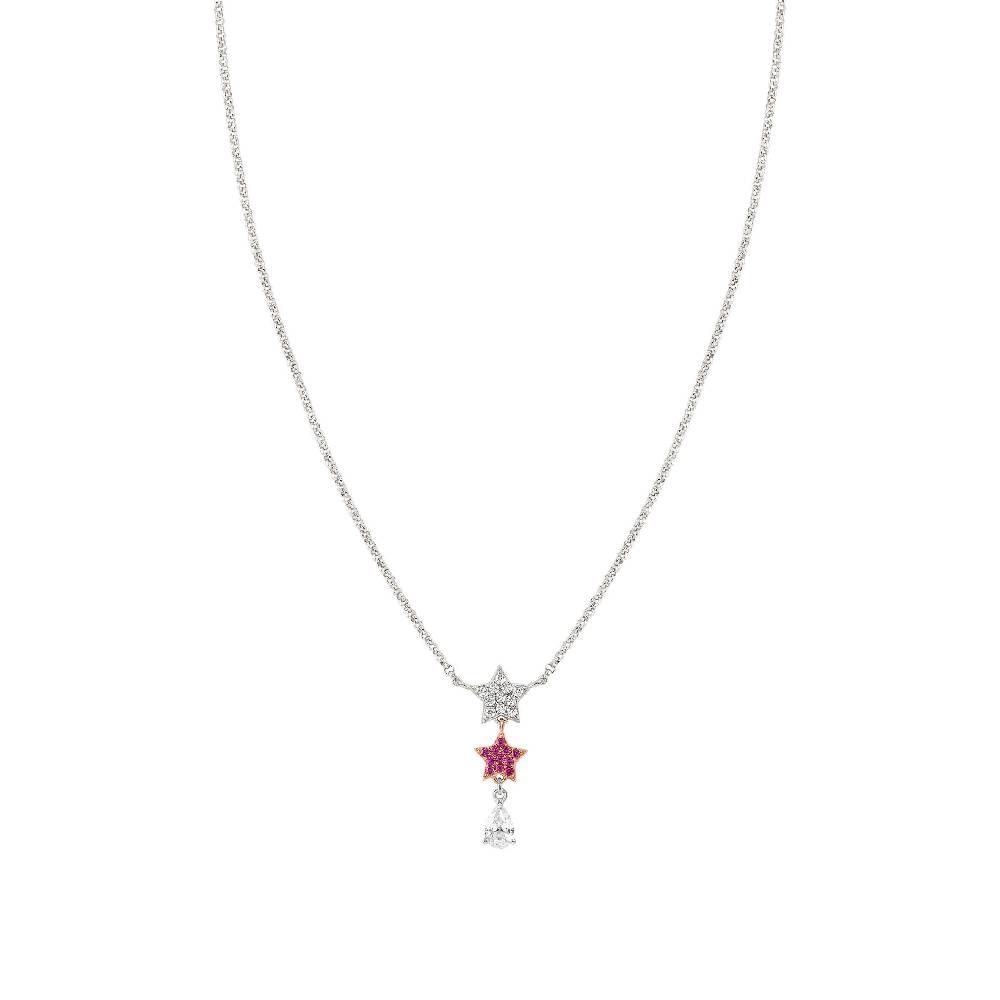 Nomination Collana Lucentissima Stelle e Cubic Zirconia a goccia In Saldo
