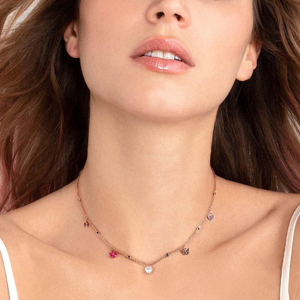 Nomination Collana Sweetrock Nature Oro Rosa con pendenti Moda