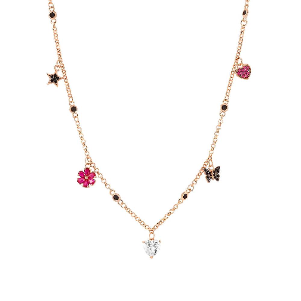 Nomination Collana Sweetrock Nature Oro Rosa con pendenti Moda