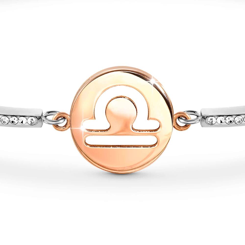 Nomination Bracciale Milleluci Zodiaco Bilancia in PVD rosa e Cristalli Vendita Calda