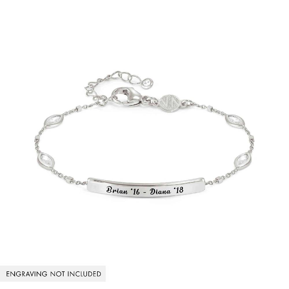 Nomination Bracciale Messaggi d'amore con Placca e Zirconi Ovali Italy