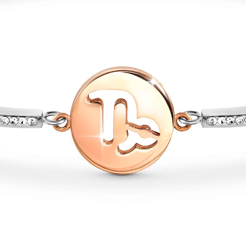Nomination Bracciale Milleluci Zodiaco Capricorno in PVD rosa e Cristalli In Linea