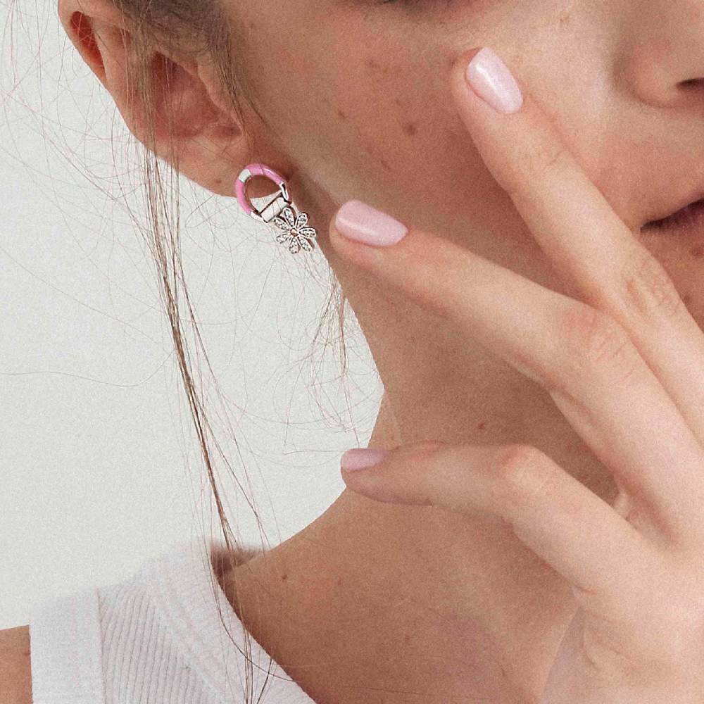 Nomination Orecchino SeiMia in Argento e Smalto Rosa Shopping Online