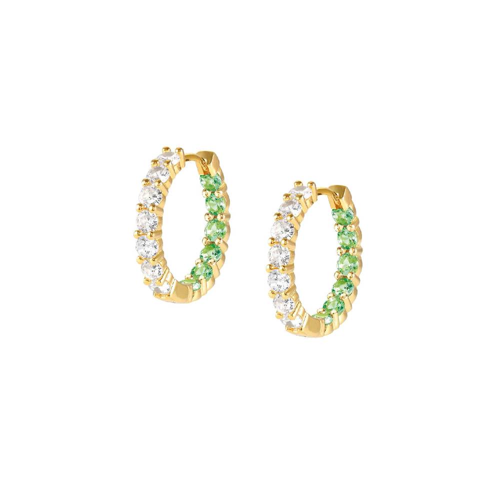 Nomination Orecchini a cerchio Chic&Charm Joyful Edition Pietre Verdi e Bianche