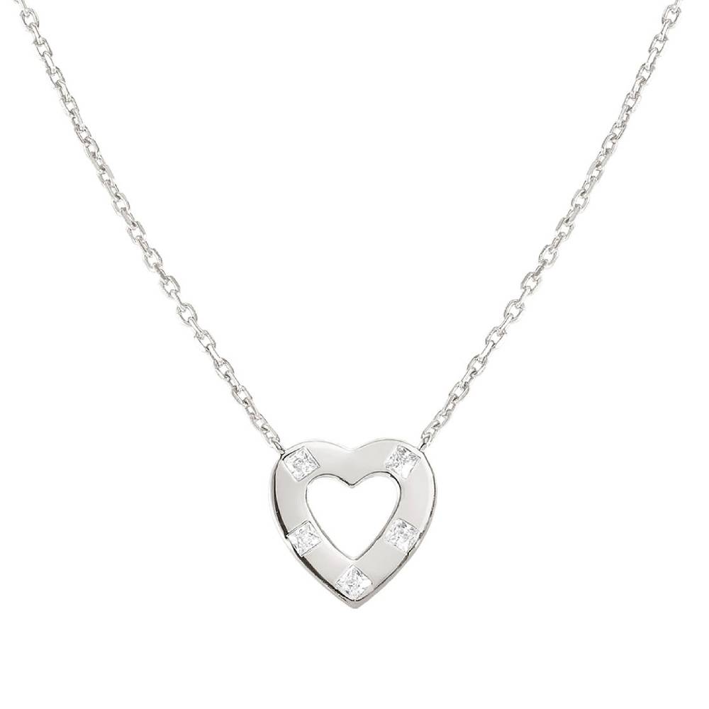 Nomination Collana Carismatica Cuore e Cubic Zirconia bianchi