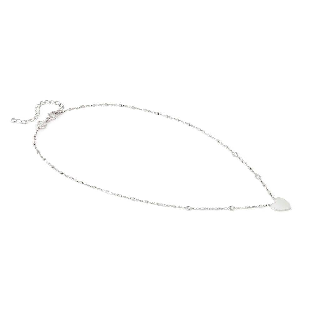 Nomination Collana Messaggi d'amore Cuore incidibile e Pietre bianche Saldi Di Fabbrica