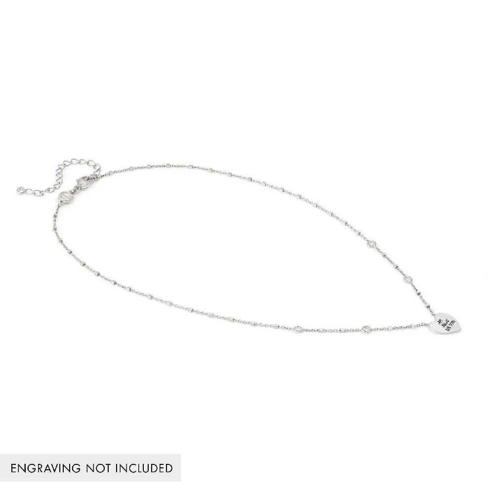Nomination Collana Messaggi d'amore Cuore incidibile e Pietre bianche Saldi Di Fabbrica