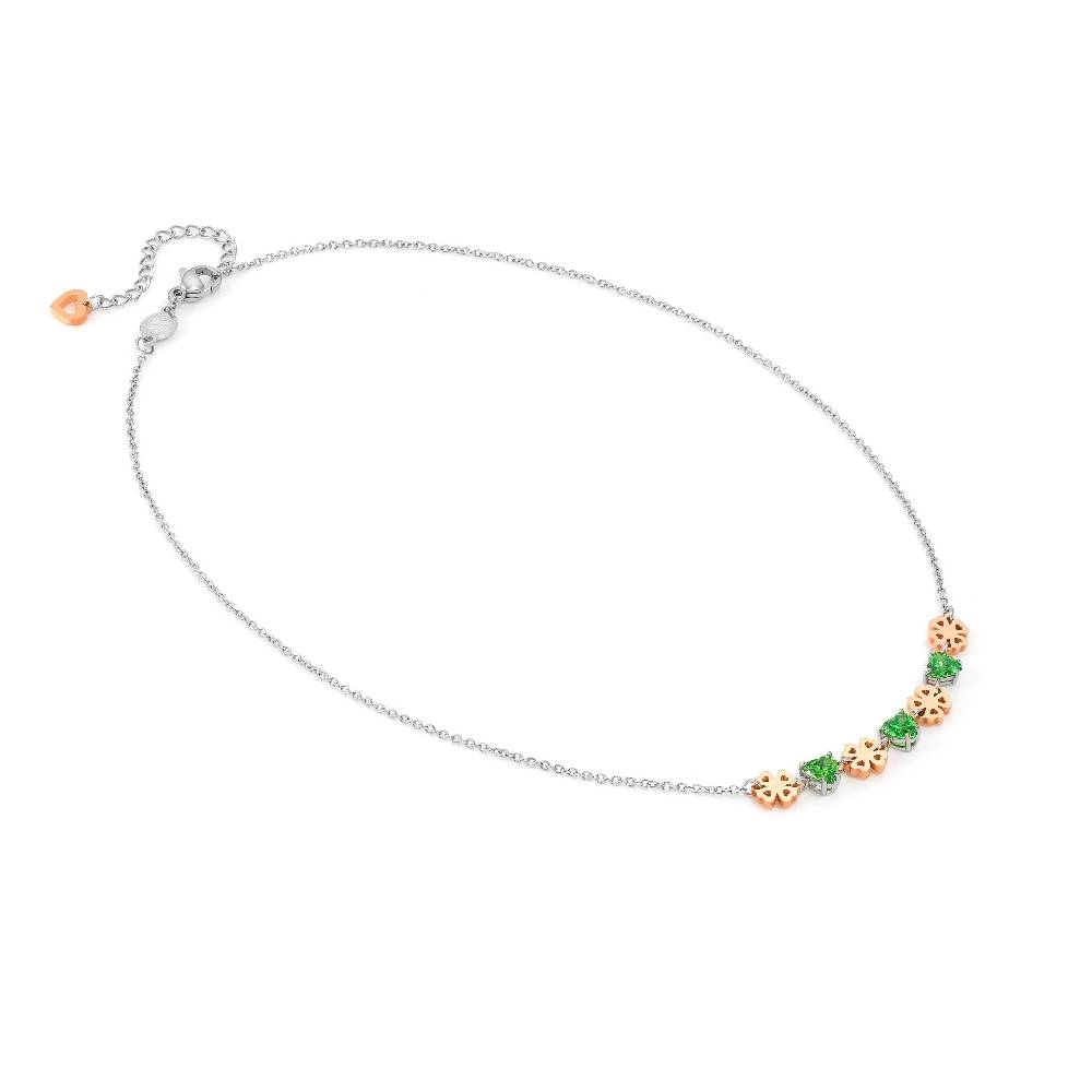 Nomination Collana Principessina pietre verdi e quadrifogli In Saldo