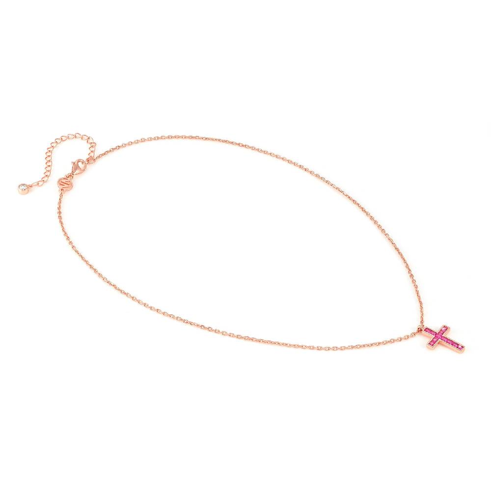 Nomination Collana Carismatica Croce e CubIc Zirconia fucsia Italia