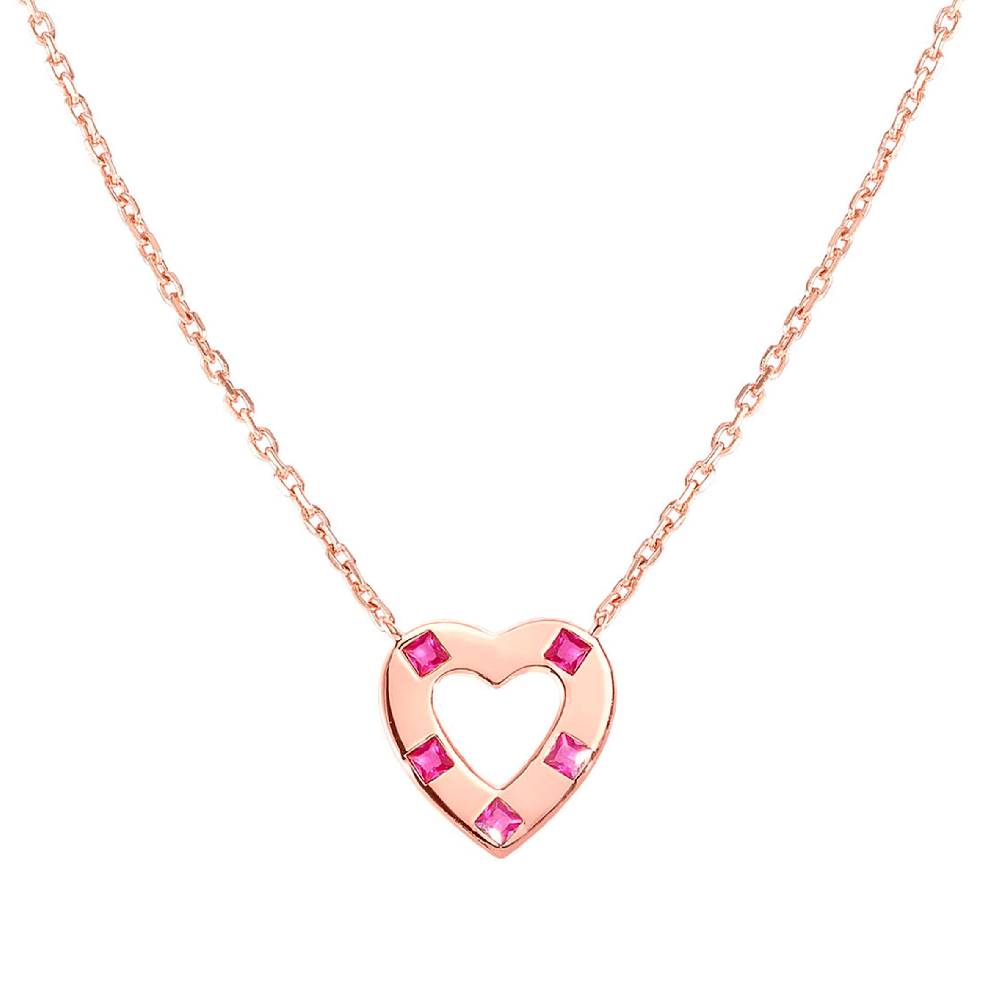 Nomination Collana Carismatica Cuore e CubIc Zirconia fucsia