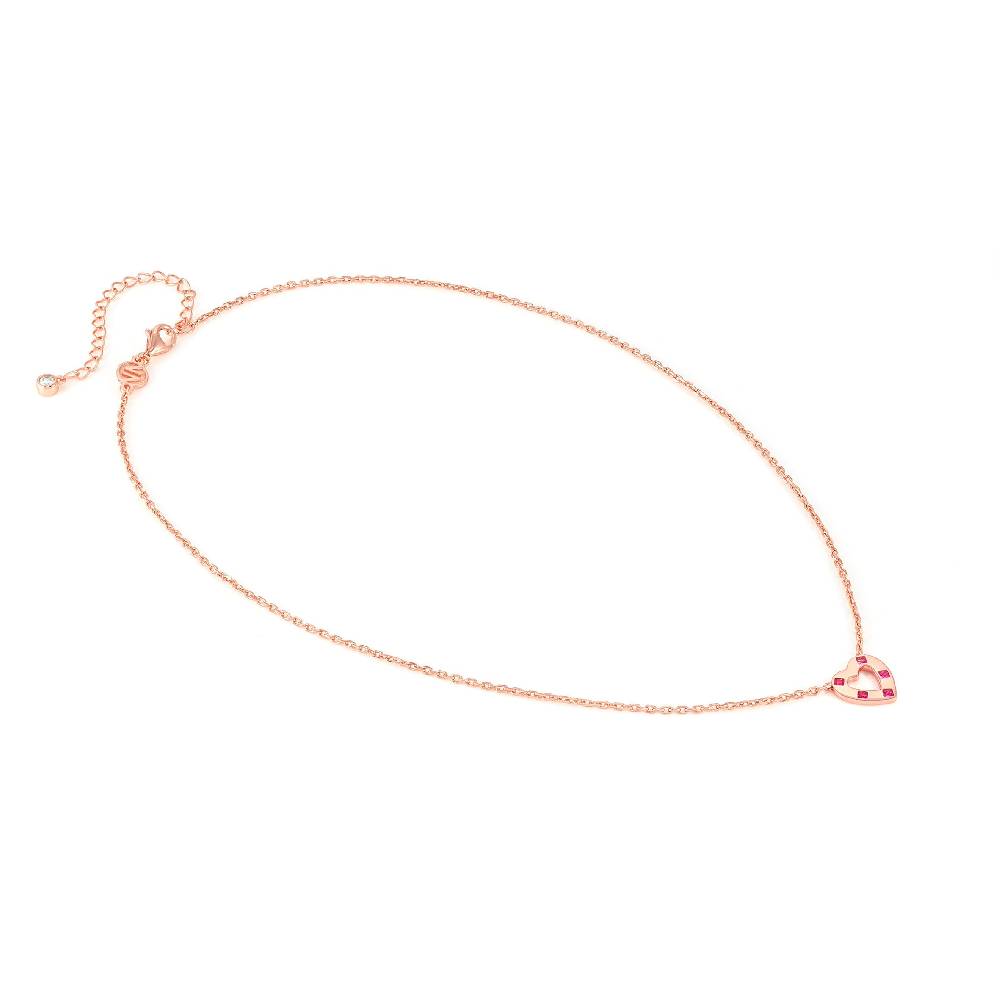 Nomination Collana Carismatica Cuore e CubIc Zirconia fucsia In Linea