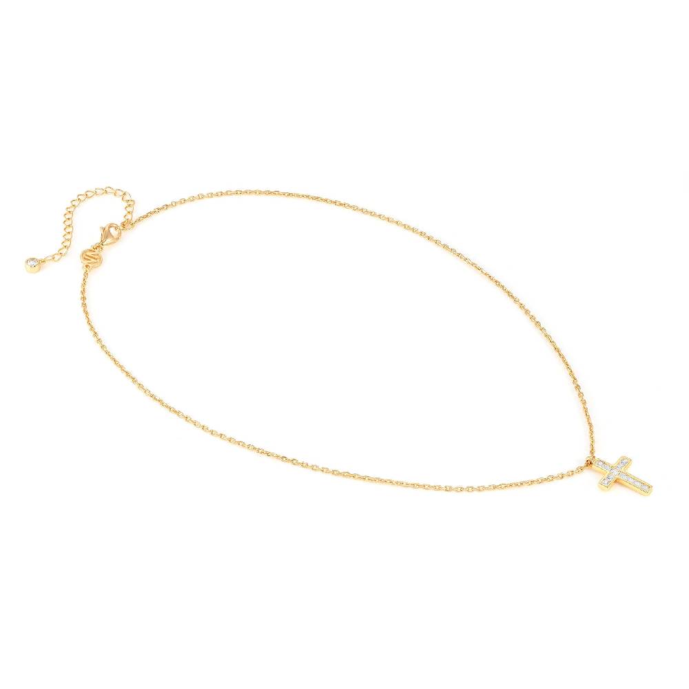 Nomination Collana Carismatica Croce in Oro giallo e CubIc Zirconia bianchi Qualità