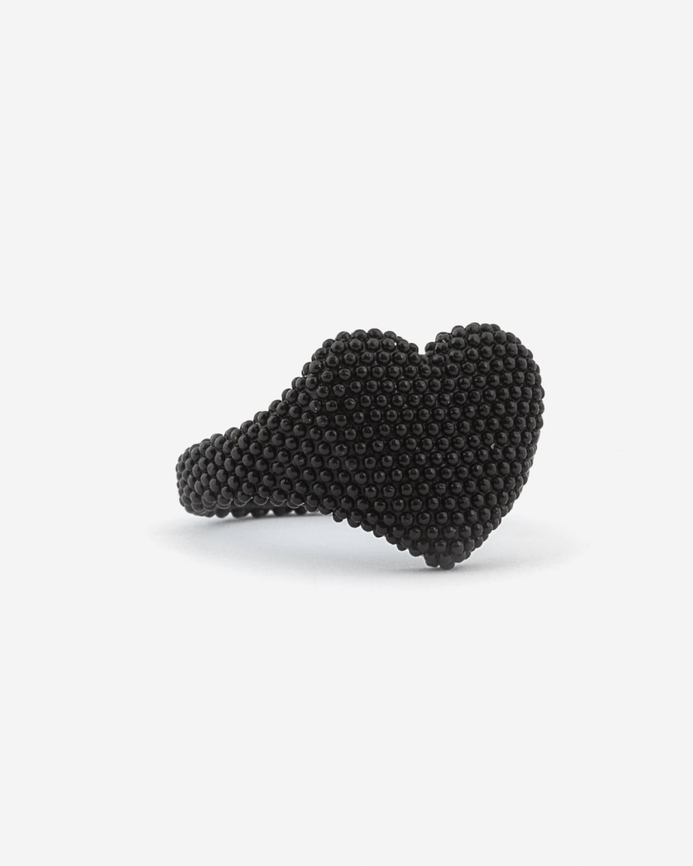 ﻿Nove25 ANELLO CHEVALIER CUORE PUNTINATO TOTAL BLACK Ultimo giorno