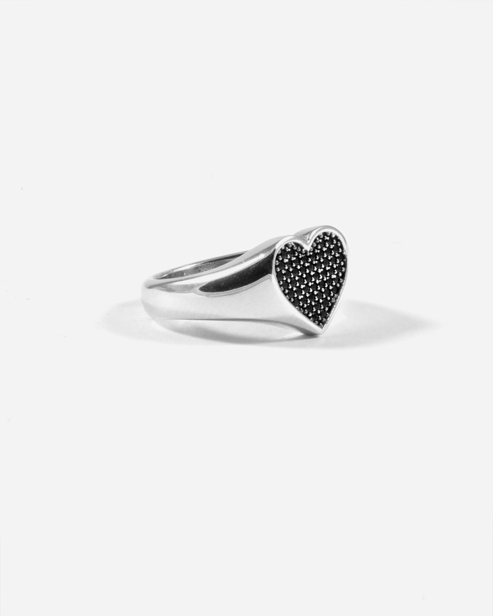Nove25 ANELLO CHEVALIER CUORE CON BRILLANTE NERO Saldi