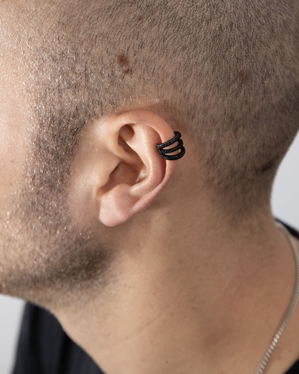 Nove25 EAR CUFF TRIPLE BLACK TIE CON BRILLANTI NERI Negozio