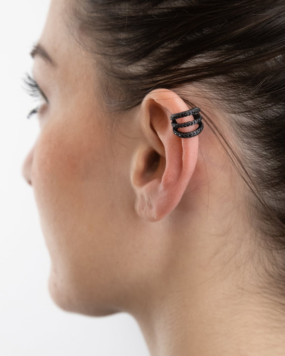 Nove25 EAR CUFF TRIPLE BLACK TIE CON BRILLANTI NERI Negozio