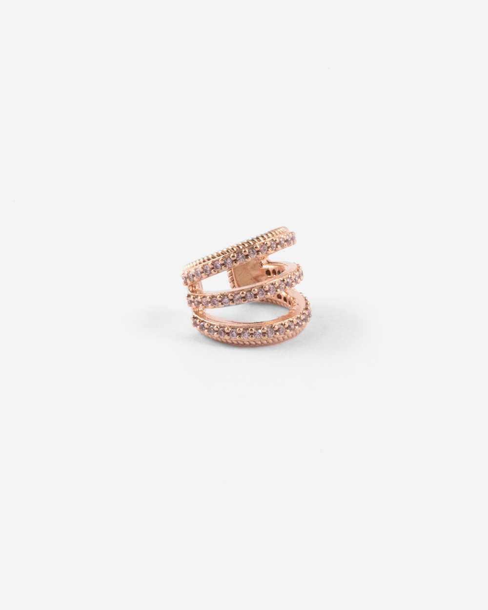 Nove25 EAR CUFF TRIPLE ROSE TIE PLACCATO ORO ROSA Moda