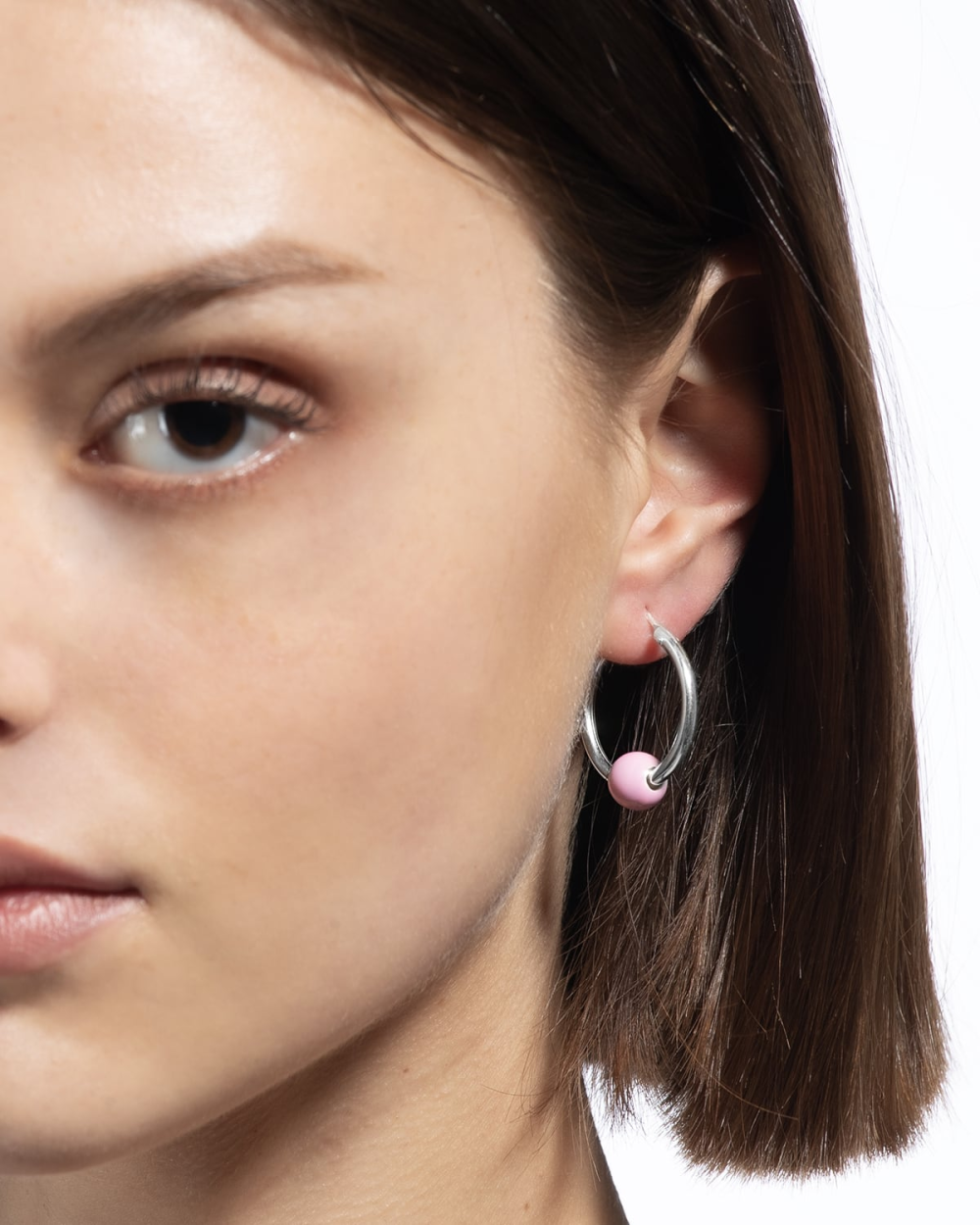 Nove25 ORECCHINO SINGOLO PIERCING SFERA SMALTO ROSA Promozione Limitata
