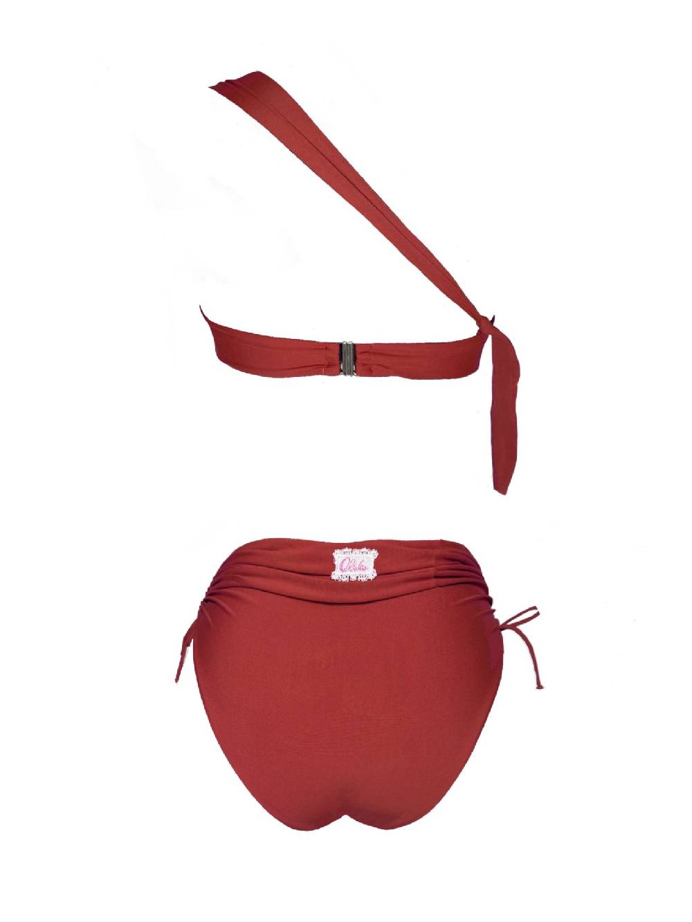 Olivia Gold Reggiseno Monospalla + Slip a vita alta drappeggiato Soddisfazione Garantita