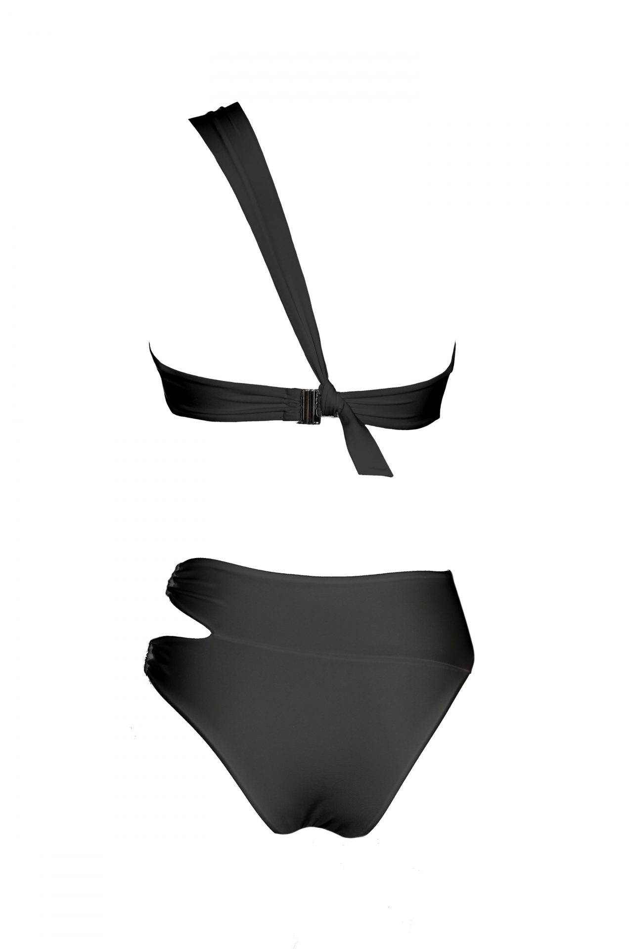 Olivia Gold Reggiseno monospalla + Slip a vita alta con accessori In Saldo