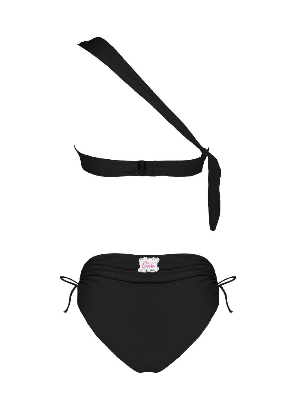 Olivia Gold Reggiseno Monospalla + Slip a vita alta drappeggiato In Linea