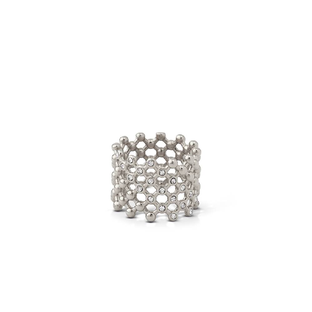 Opsobjects CLAIRE anello color argento fascia con strass