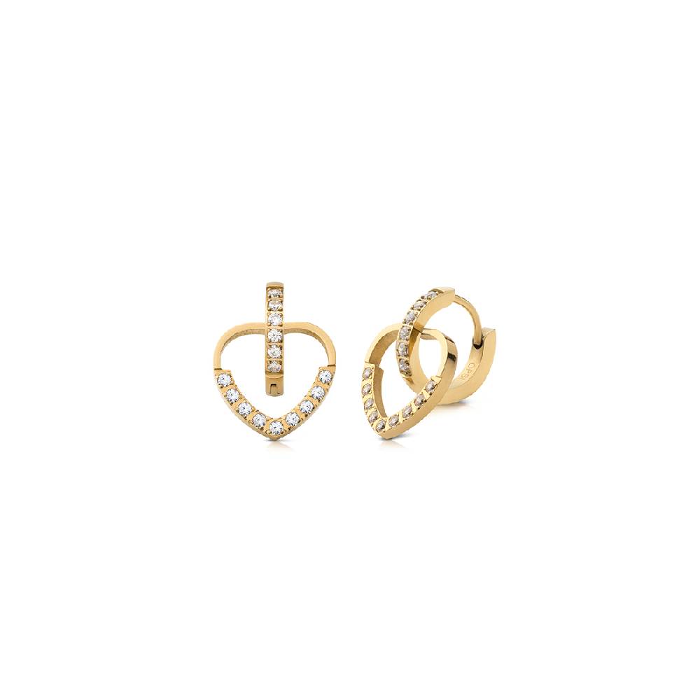 Opsobjects DREAMS orecchini cuore con strass
