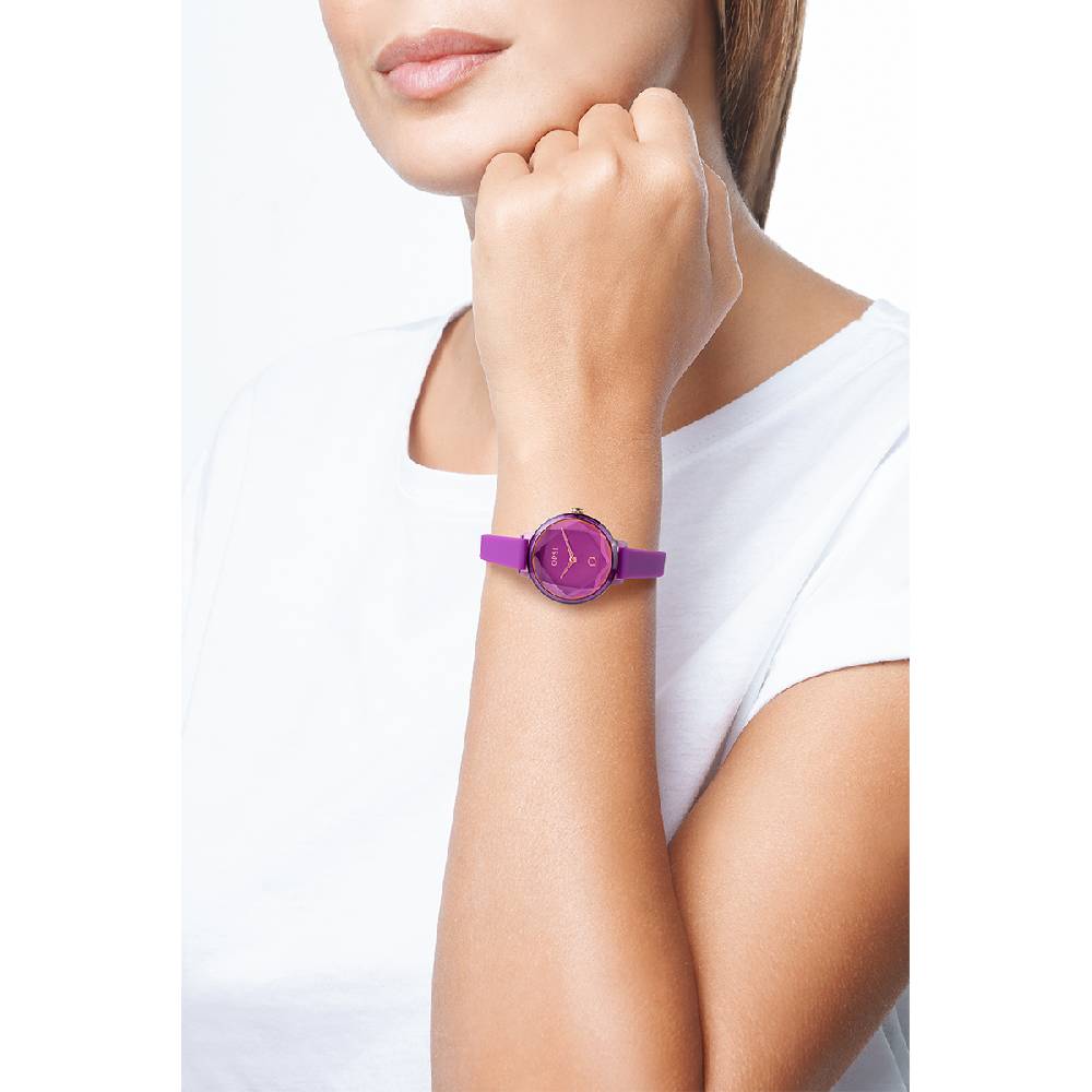 Opsobjects DIAMOND orologio con cinturino in silicone e vetro sfaccettato Shopping Online