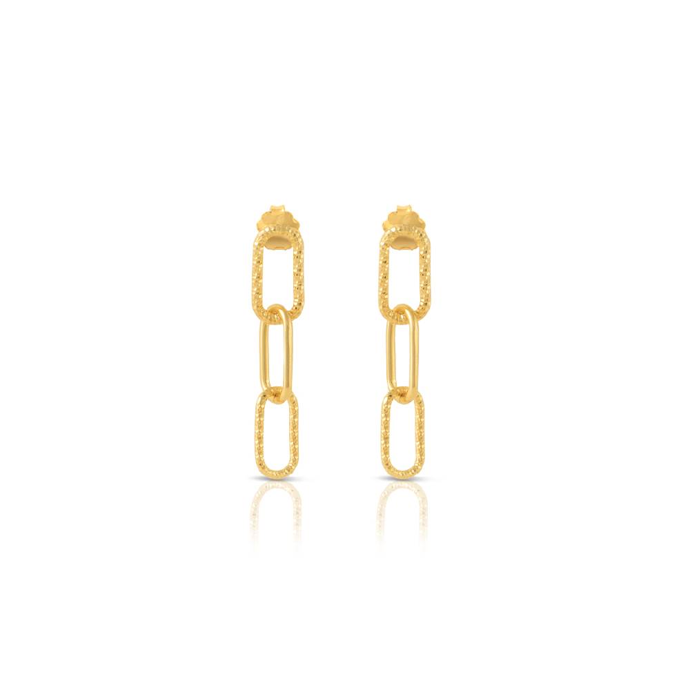 Opsobjects GRACE orecchini con due maglie ovali diamantate