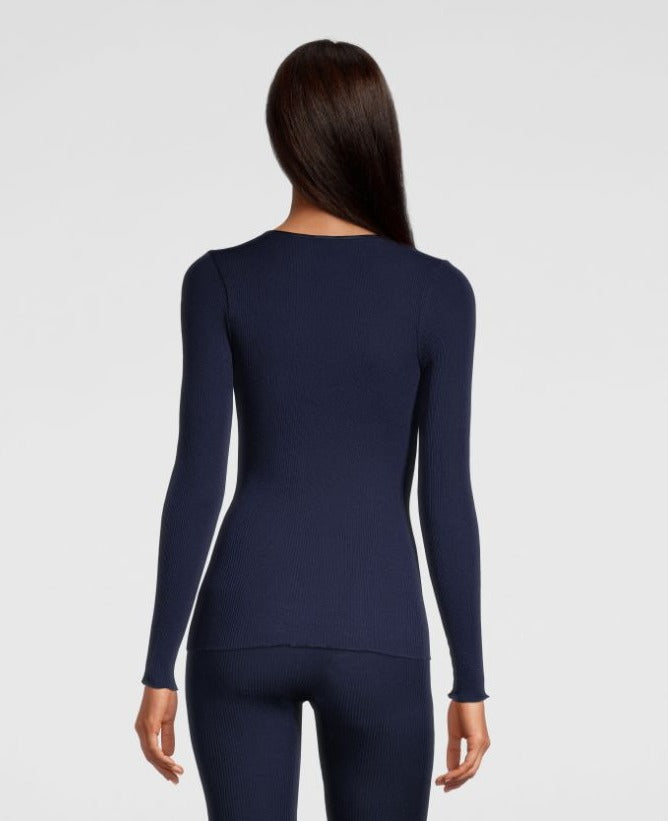 Oscalito Maglia a maniche lunghe con scollo a V in raso di lana e seta 4248 Nuovo