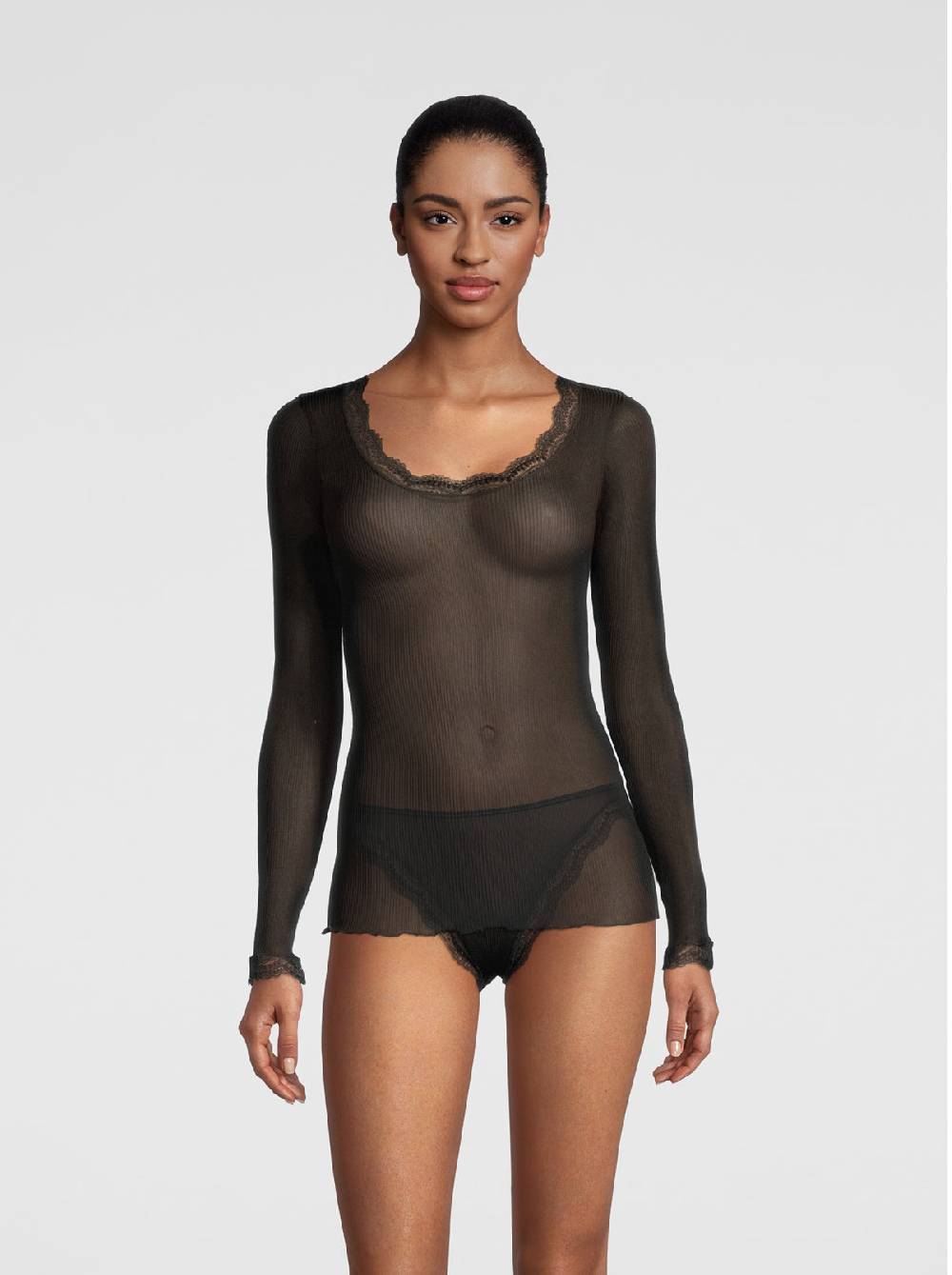 Oscalito Maglia a maniche lunghe Dentelle de Calais® in Seta 9476 Vendita