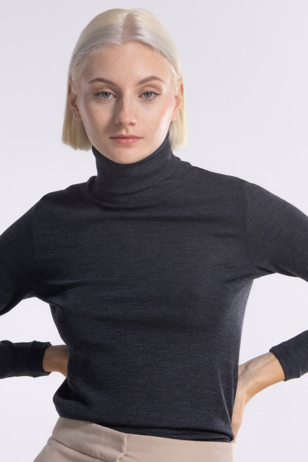 Oscalito Maglia Dolcevita a Maniche Lunghe in tessuto liscio di Lana e Seta 3478 Consegna Veloce