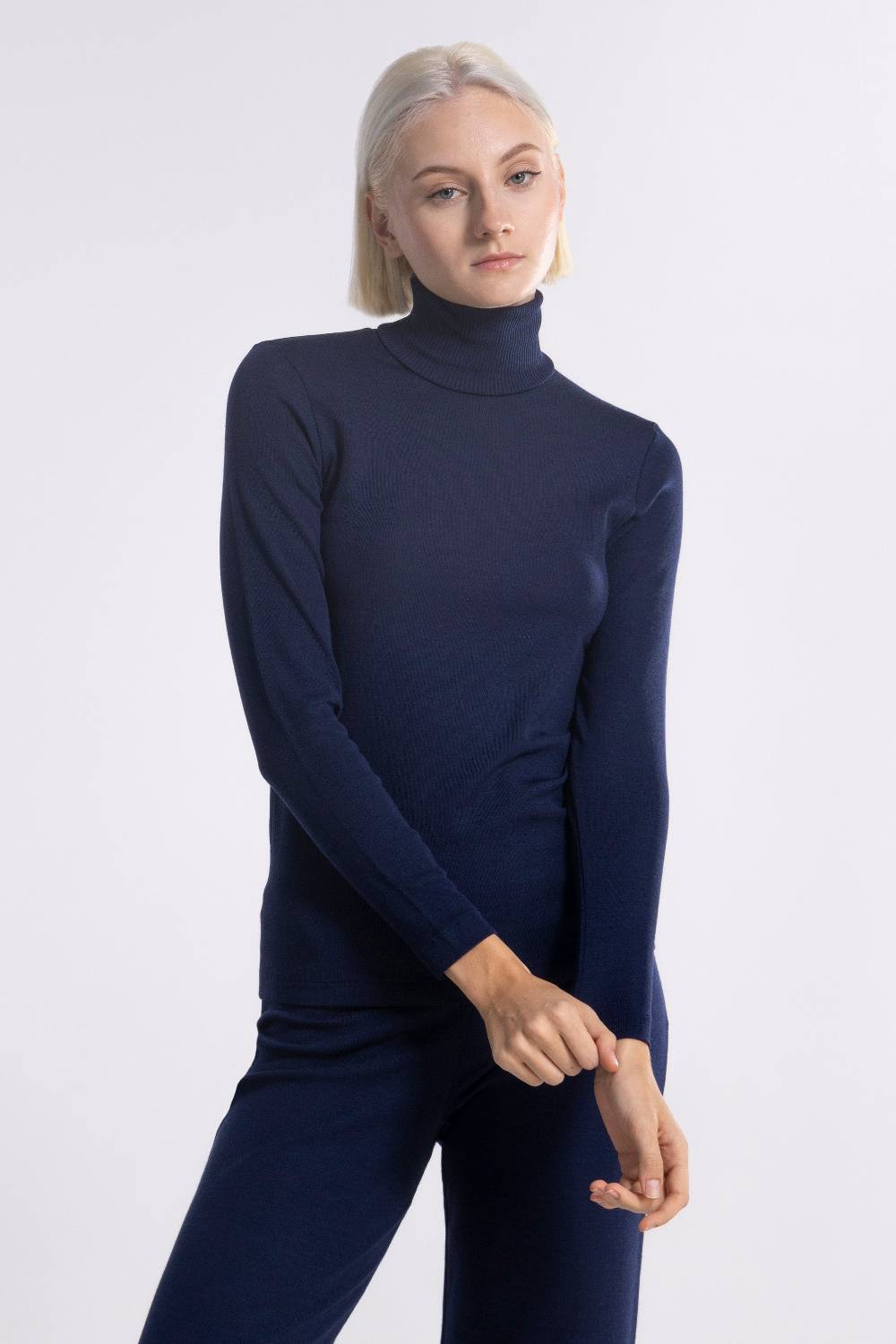 Oscalito Maglia Dolcevita a Maniche Lunghe in tessuto liscio di Lana e Seta 3478 Consegna Veloce