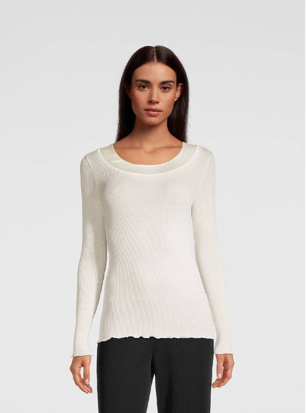 Oscalito Elegante camicia a maniche lunghe con bordi in raso 5304 Promozione Limitata