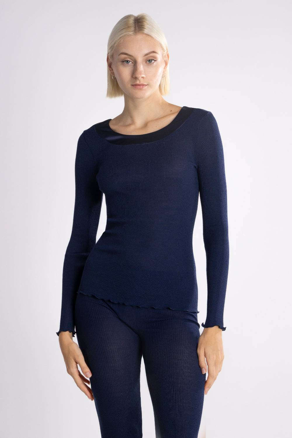 Oscalito Elegante camicia a maniche lunghe con bordi in raso 5304 Promozione Limitata