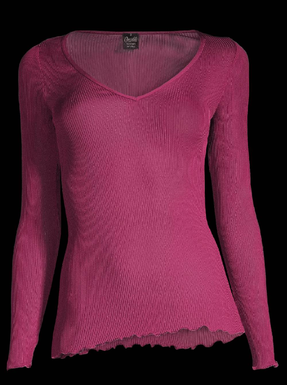 Oscalito Maglia manica lunga donna in organza di pura seta 9446 Fino Al -60%