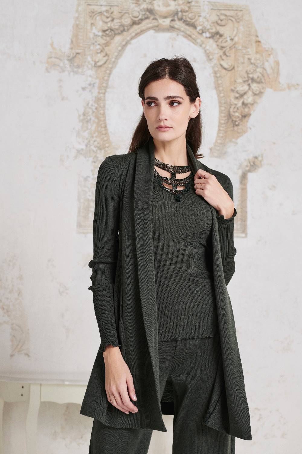 Oscalito Cardigan Lungo in Lana e Seta 3463 Affare Del Giorno